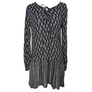 Knot Sisters black long-sleeve tunic mini dress